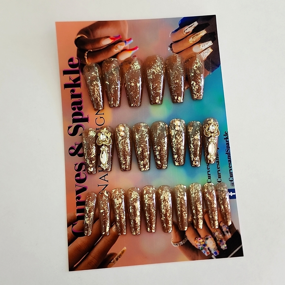 Golden Handmade Press-Ons